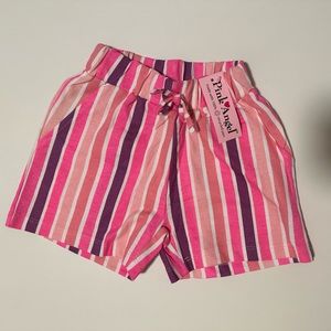 NWT Pink Angel 4T Girls Shorts Pink White Purple Stripes